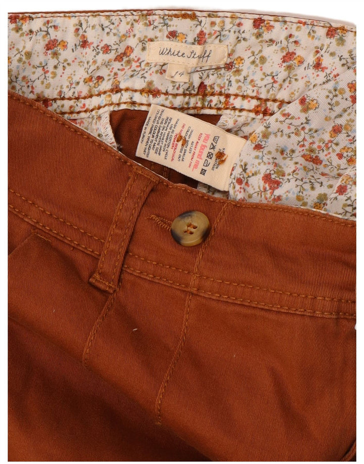 White Stuff Pantaloni chino subțiri pentru femei UK 14 Large W36 L32 Orange Bumbac