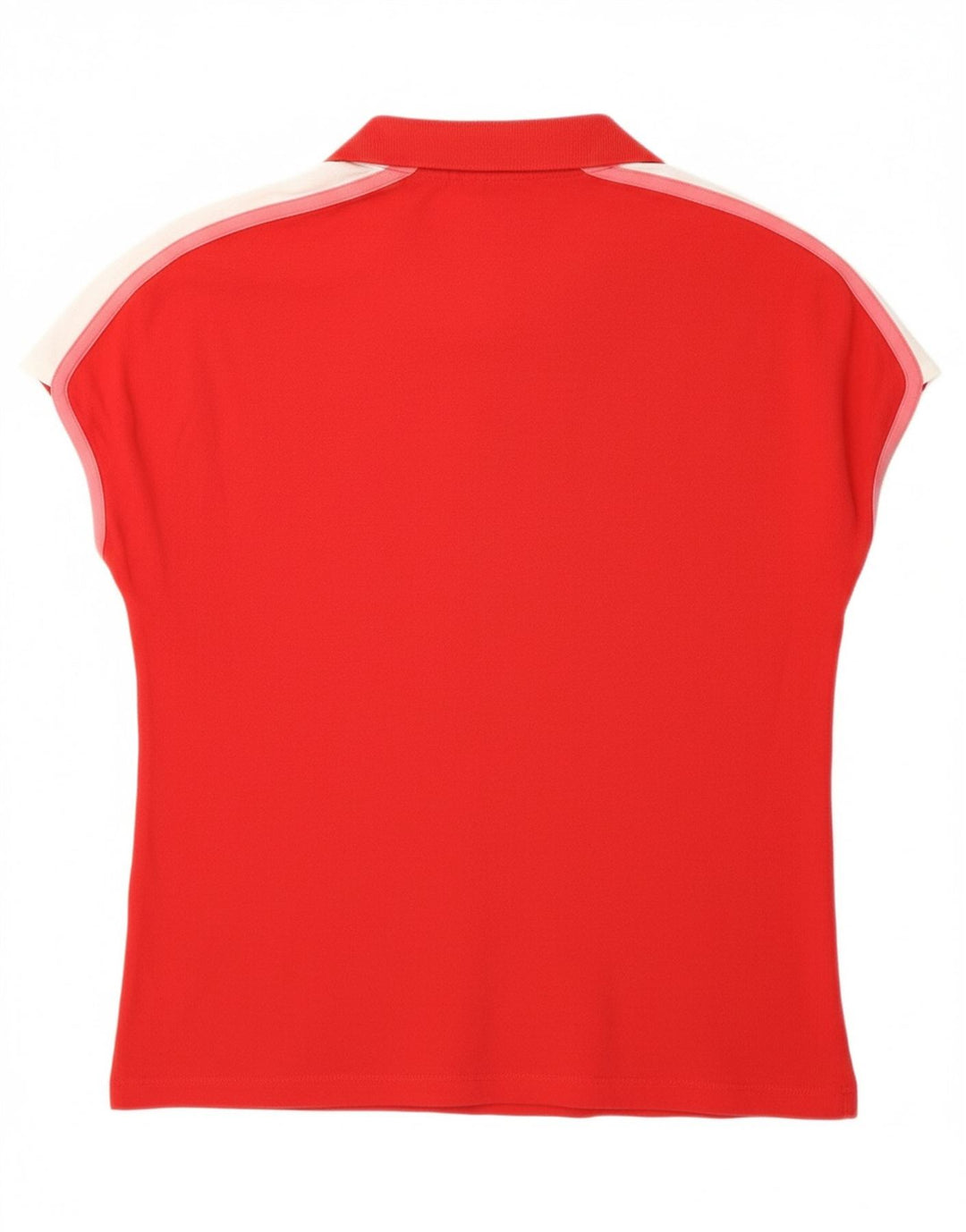 LACOSTE Womens Polo Shirt Size 40 Medium Red Colourblock Cotton