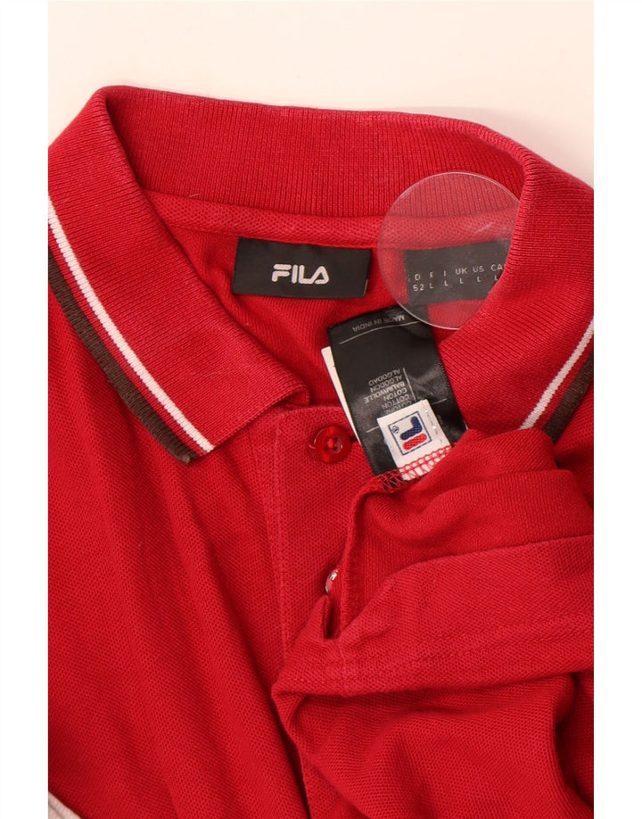 Tricou polo Fila pentru bărbați, mare, roșu, bumbac