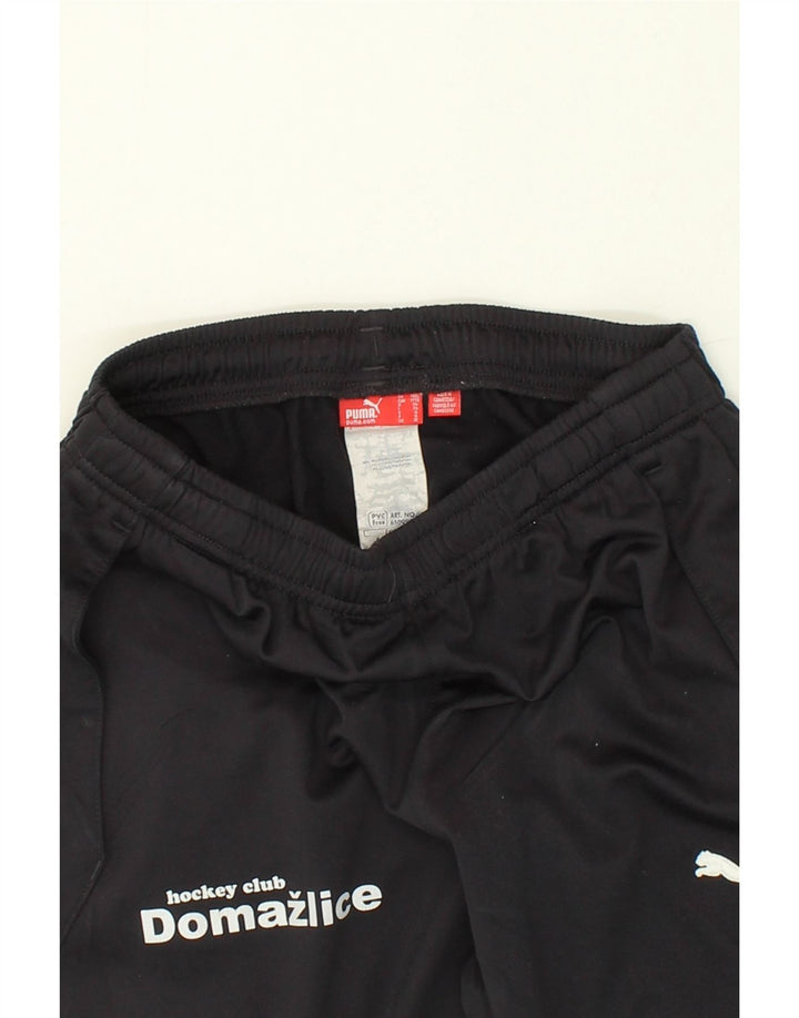 PUMA Boys Graphic Tracksuit Trousers 15-16 Years Black Polyester Vintage Puma and Second-Hand Puma from Messina Hembry 