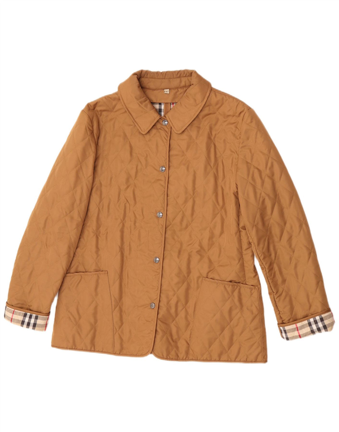 Jachetă matlasată Burberry pentru femei UK 16, mare, bej, bumbac