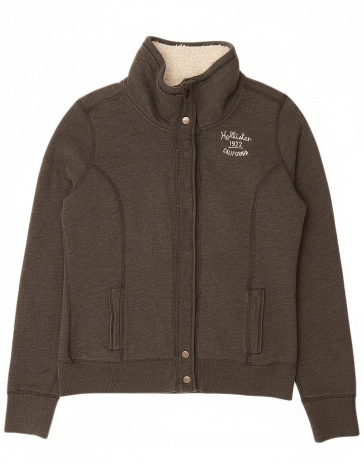 Jachetă de trening Sherpa pentru femei HOLLISTER UK 16 mare bumbac gri