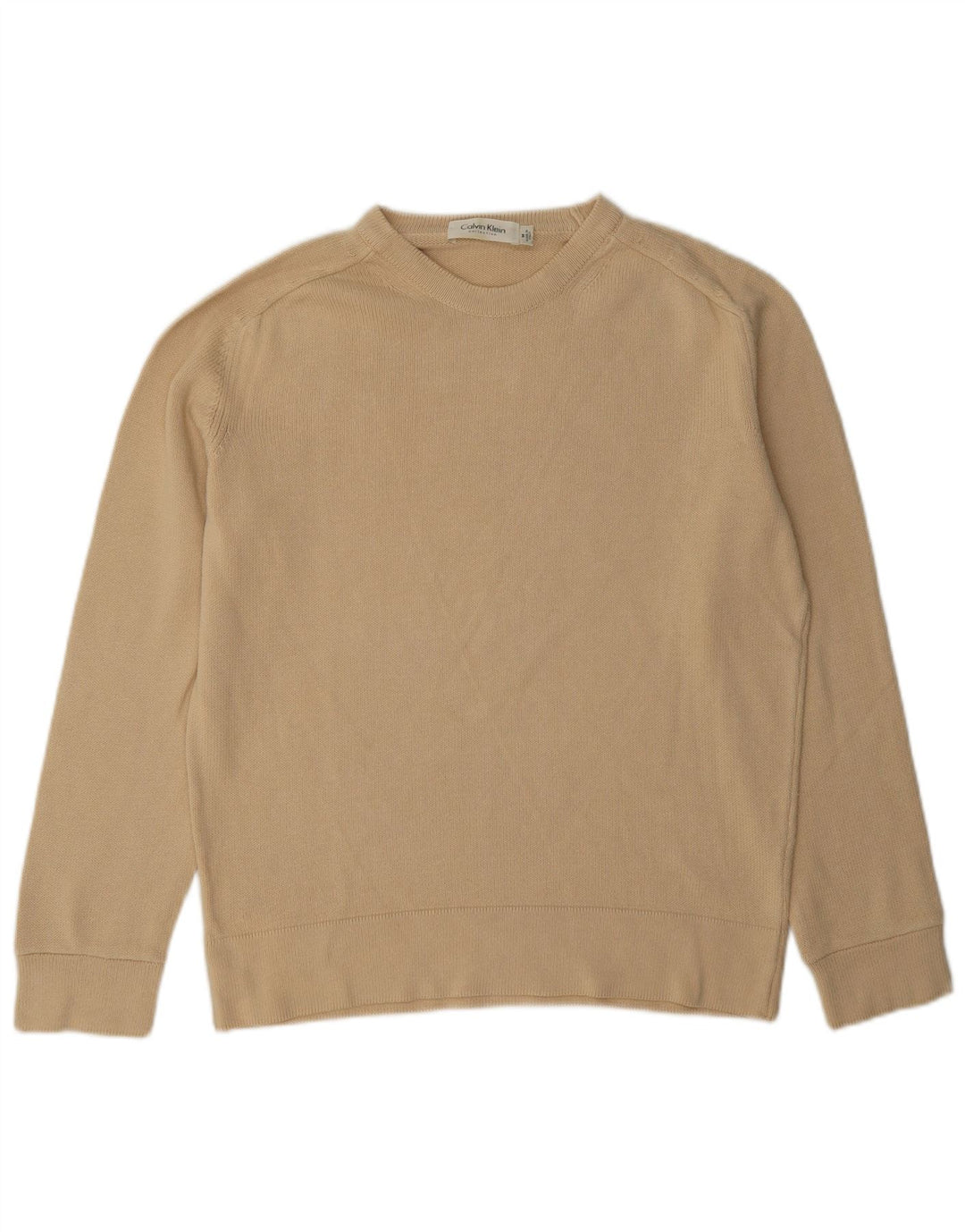 Pulover Calvin Klein pentru femei, cu formă obișnuită, cu gât crew, bej mediu, UK 12