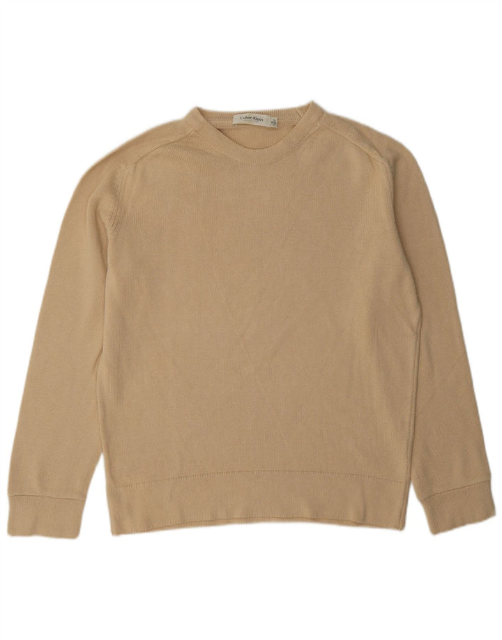 Pulover Calvin Klein pentru femei, cu formă obișnuită, cu gât crew, bej mediu, UK 12