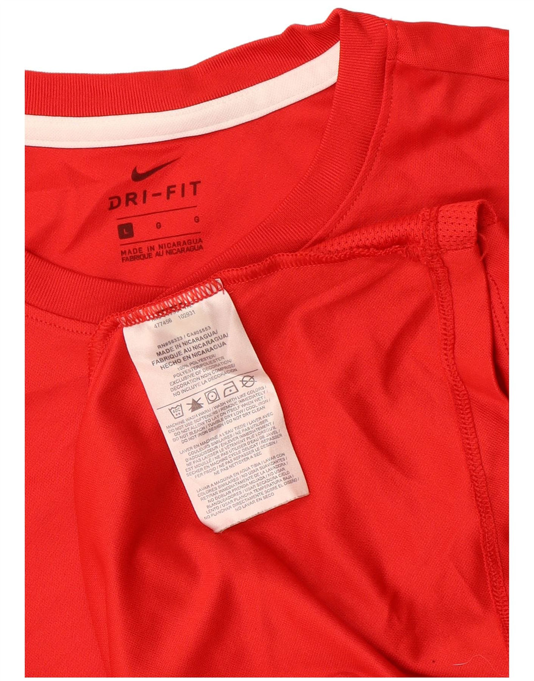 Tricou pentru femei Dri Fit NIKE Top UK 16 Poliester roșu mare