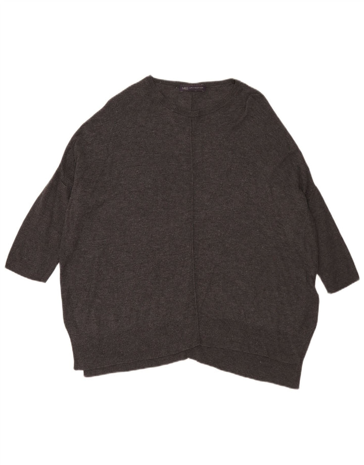Pulover pentru femei Marks & Spencer, cu mâneci 3/4, cu gâtul barcă, UK 12 Medium Gre