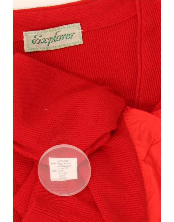 Pulover cardigan pentru bărbați Explorer IT 54 XL roșu acrilic
