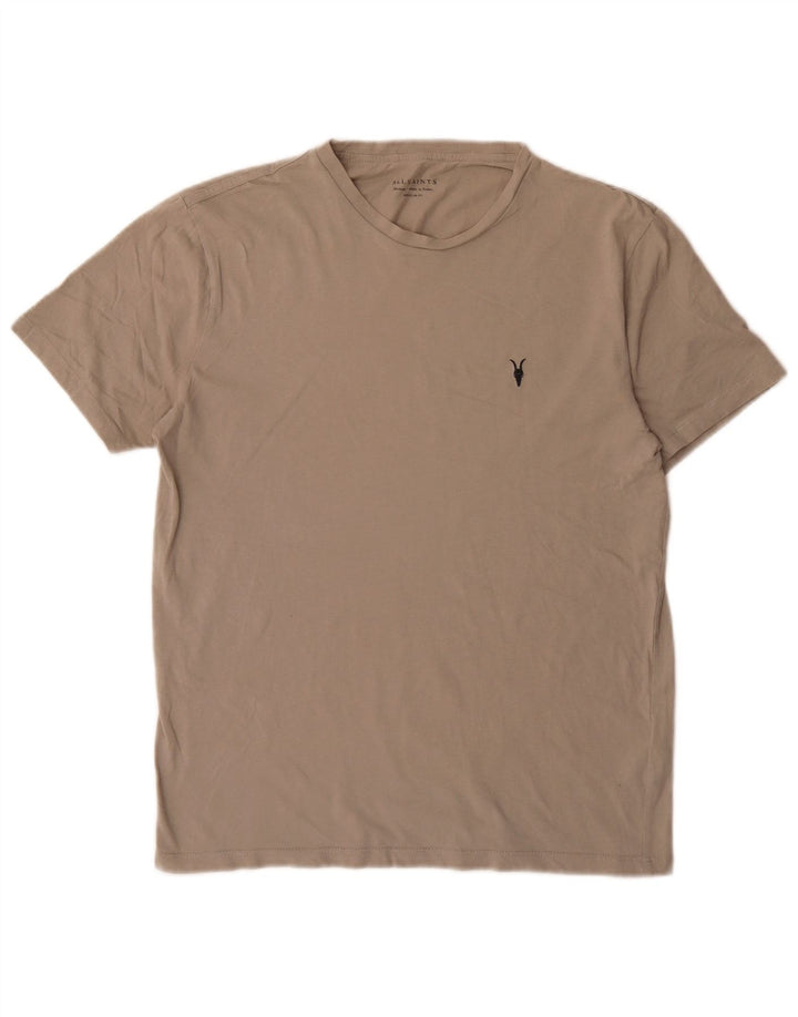 Tricou All Saints pentru bărbați, cu croiala normală, top, bumbac, gri mediu
