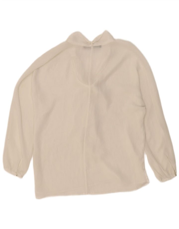Cravată față cu mânecă lungă pentru femei Zara See Through Top UK 16 Large White