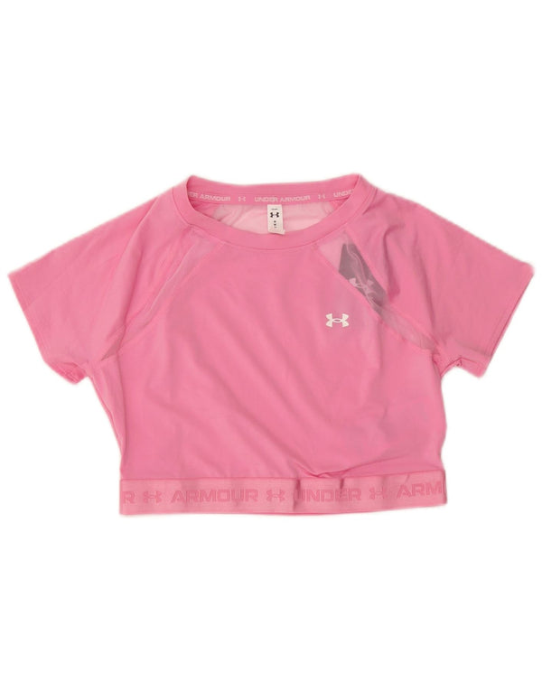 Tricou Under Armour pentru femei Crop Graphic Top UK 12 Medium Pink Poliester