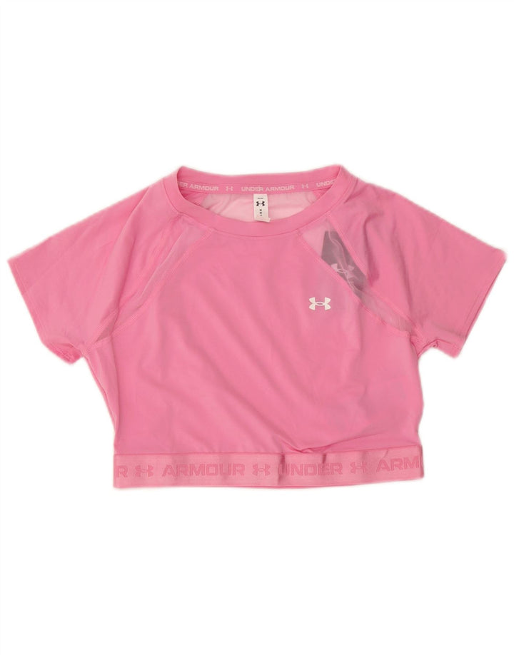 Tricou Under Armour pentru femei Crop Graphic Top UK 12 Medium Pink Poliester