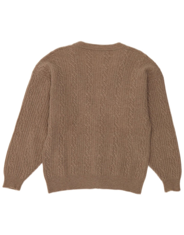 Pulover cardigan pentru bărbați Commander IT 50 Medium Beige Lambswool