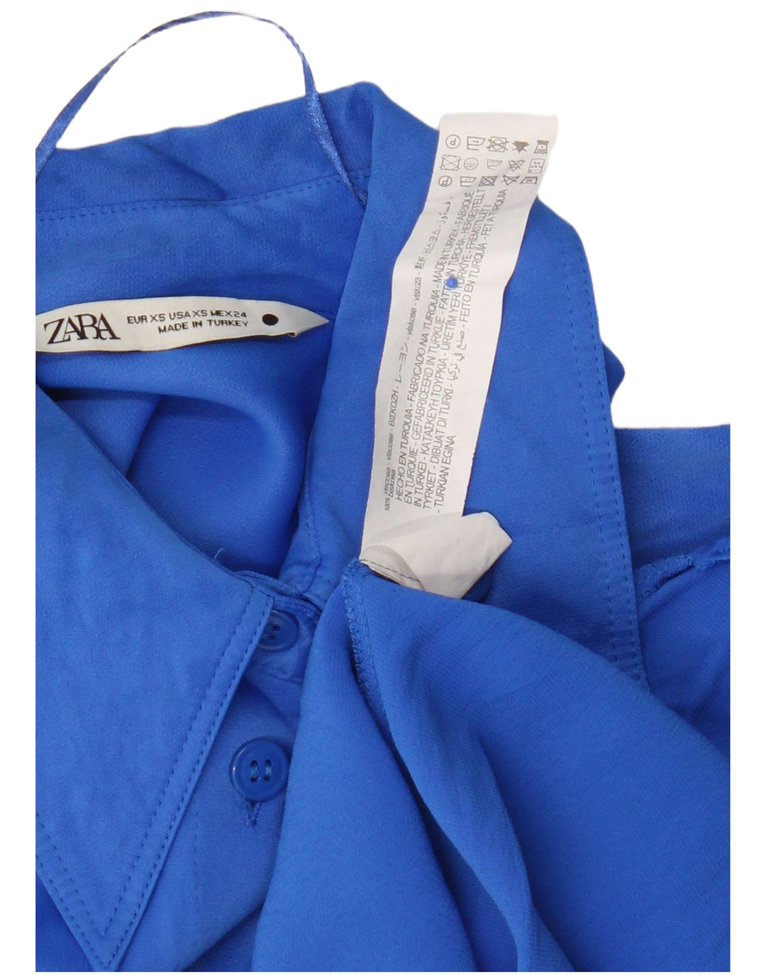 Cămașă pentru femei Zara UK 6 XS Blue Viscose