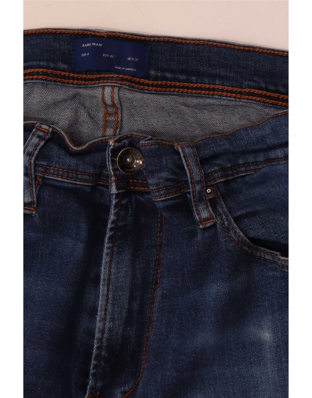 Blugi slim pentru bărbați Zara EU 40 Medium W31 L32 Albastru