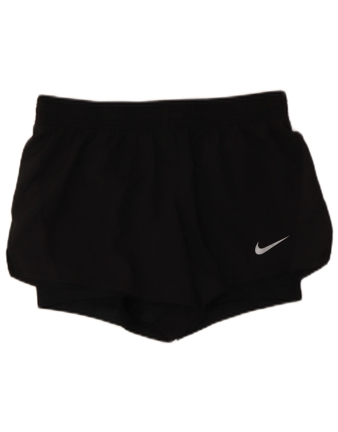 Pantaloni scurti sport NIKE Dri Fit pentru femei UK 14 Poliester mediu negru
