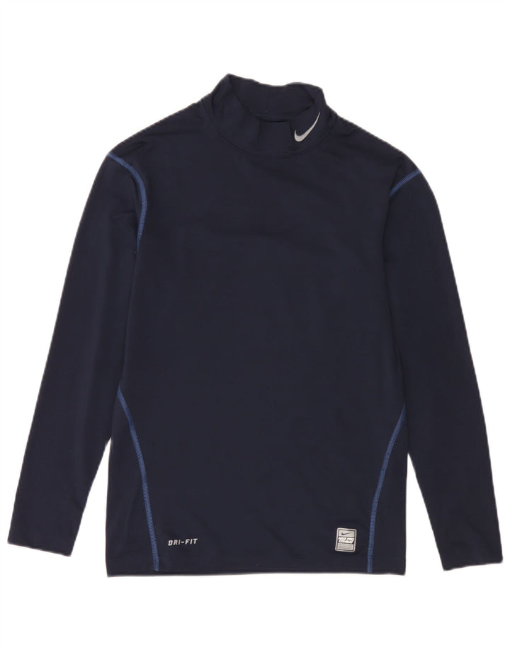 Nike pentru bărbați Dri Fit Top cu mânecă lungă Marea Britanie 42/44 Poliester mare bleumarin