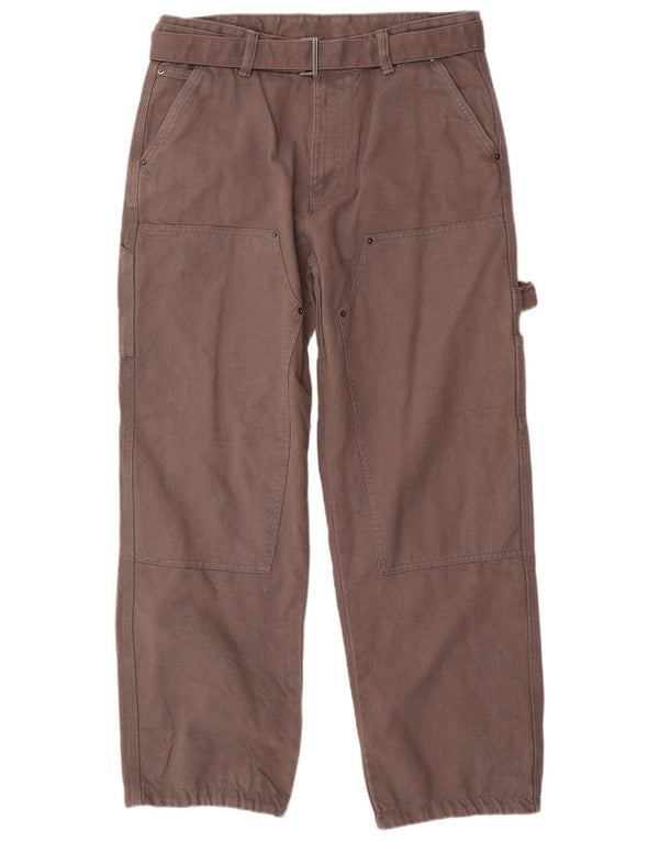 Pantaloni cargo drepți pentru bărbați Zara EU 42 Large W32 L31 Bumbac gri