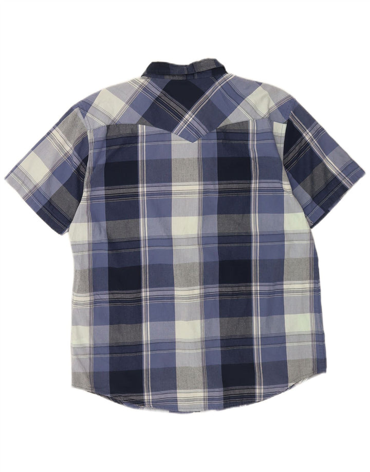 Cămașă cu mânecă scurtă pentru bărbați Levi's XL, bumbac cu carouri albastre