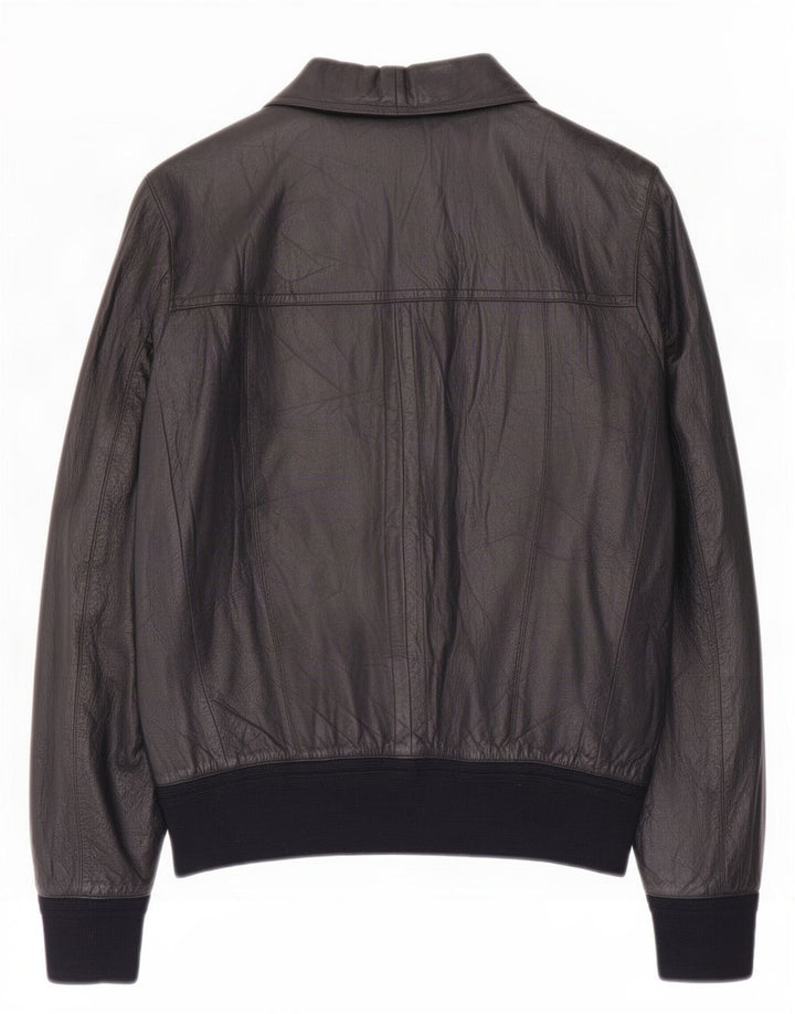 Jachetă de piele vintage pentru bărbați UK 38 Medium Black Colorblock