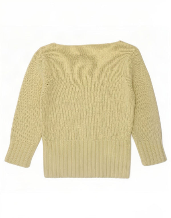 Pulover pentru femeie Zara, cu mâneci 3/4, cu decolteu barcă, galben mediu, UK 12