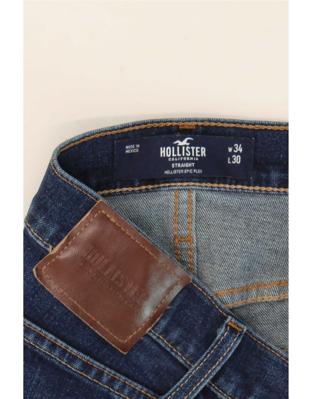 Blugi drepte pentru bărbați Hollister W34 L30 albastru