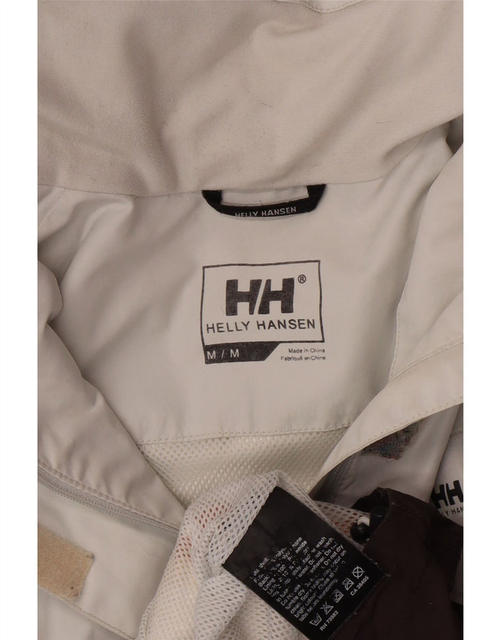 Jachetă de ploaie cu glugă pentru femei Helly Hansen UK 14 Medium Off White Colorblock