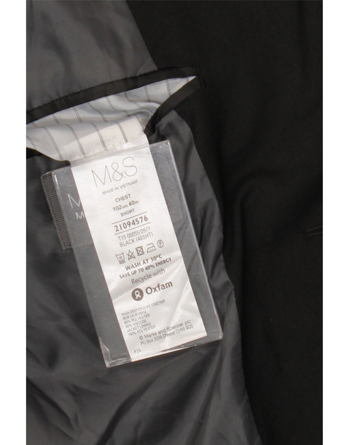 Jachetă pentru bărbați Marks & Spencer, scurtă, cu 2 nasturi, UK 40 Medium Black