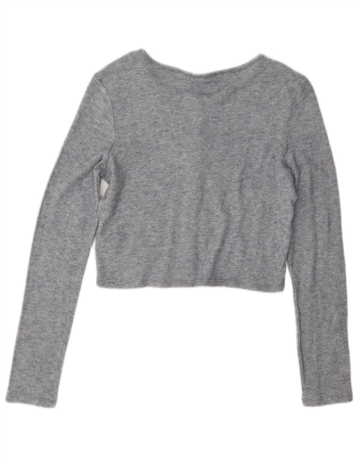 Crop Top pentru femei Zara UK 14 Medium Gri Viscose