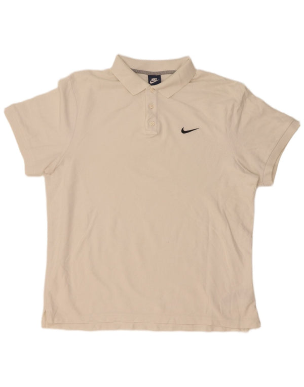 Tricou polo Nike pentru bărbați 2XL, bumbac alb