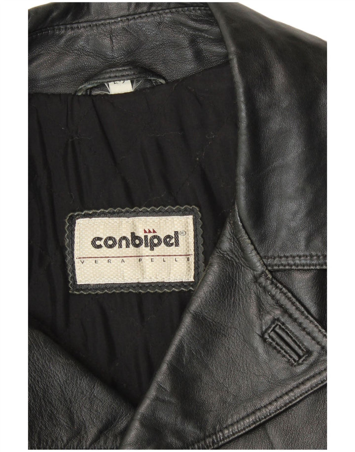 Palton din piele pentru bărbați Conbipel, mărimea 52, mare, neagră