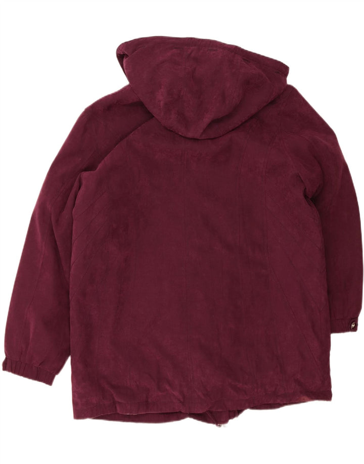 VINTAGE Womens Oversized Hooded Windbreaker Jacket UK 18 XL Maroon Vintage Vintage and Second-Hand Vintage from Messina Hembry 