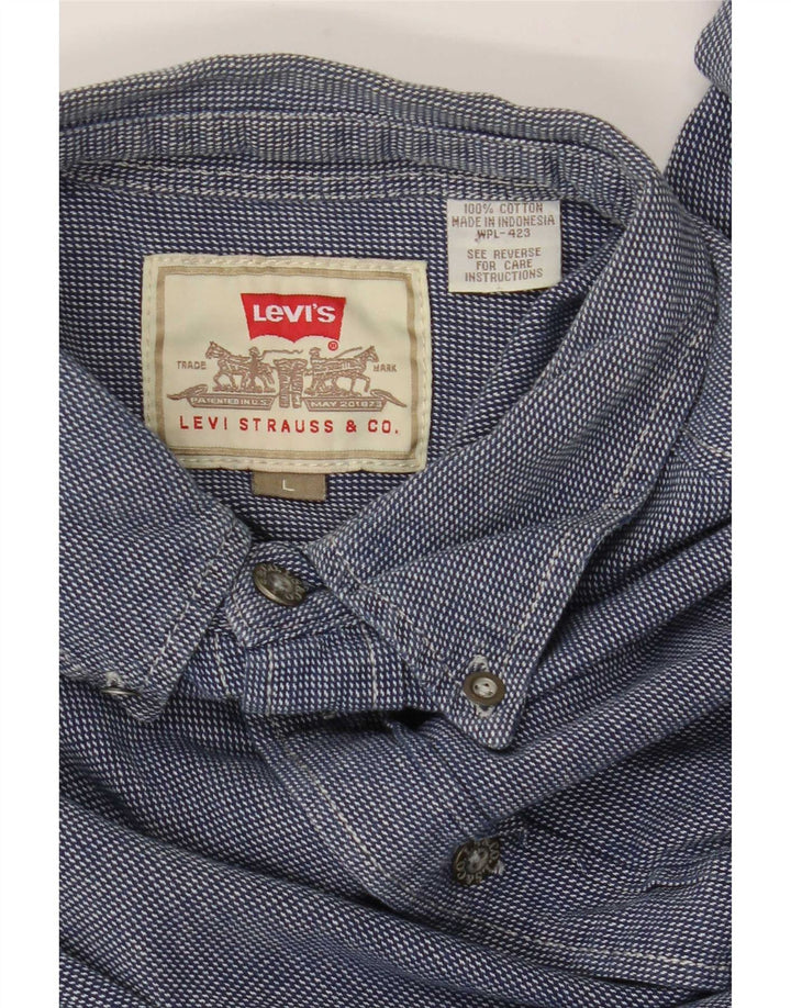 Cămașă Levi's pentru bărbați, mare, albastru, bumbac