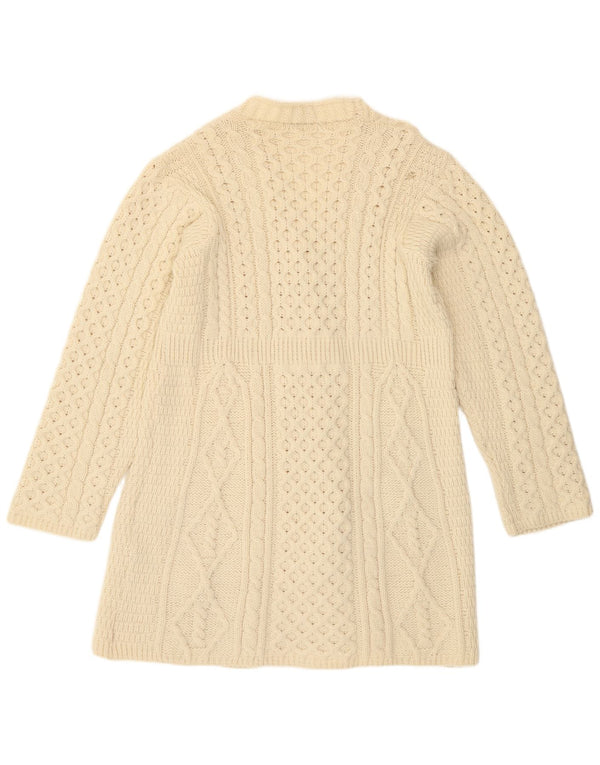 Pulover cardigan cu paragate Carraig Donn pentru femei UK 18 XL alb