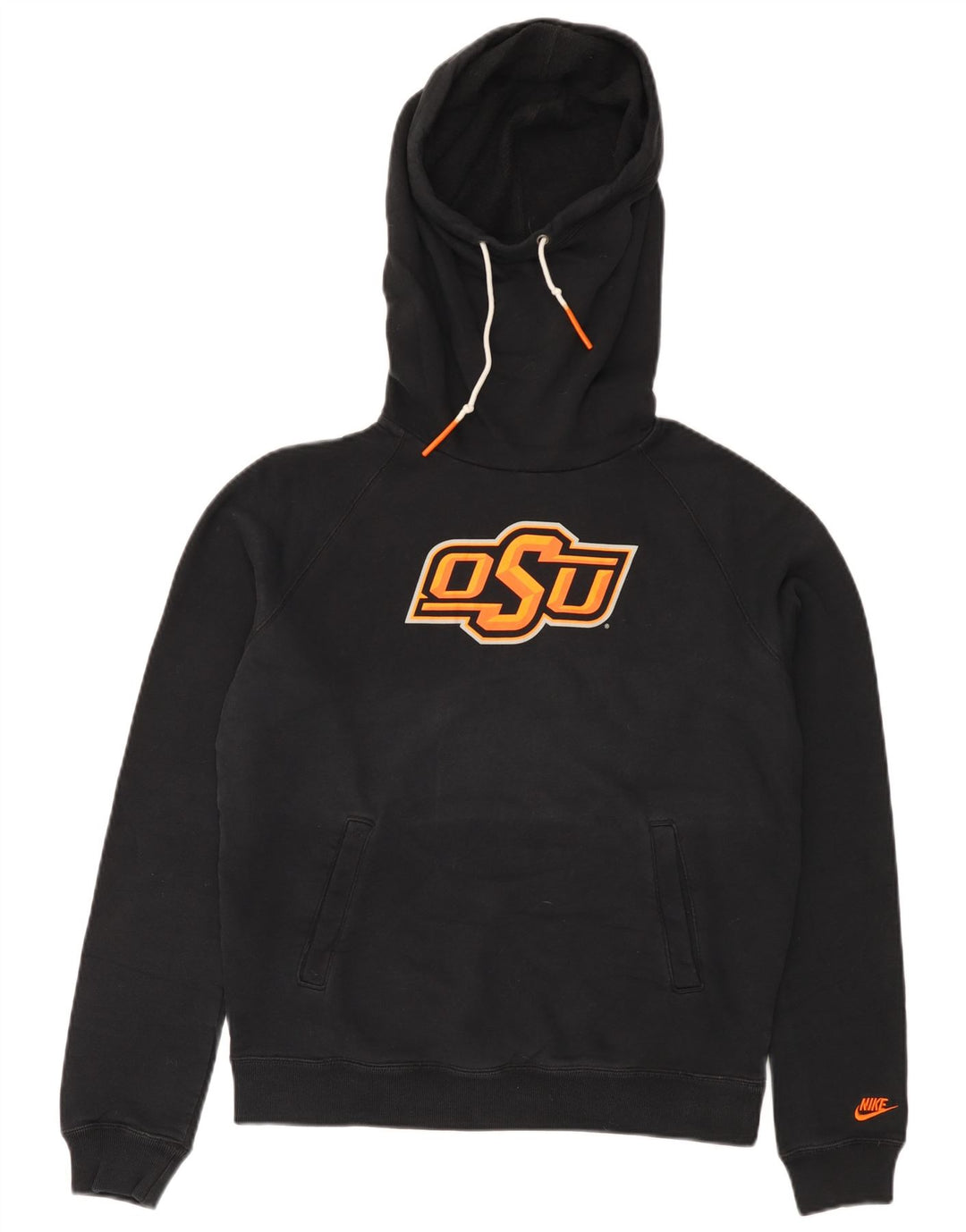 Pulover NIKE pentru damă cu hanoră grafică UK 14, bumbac mediu negru