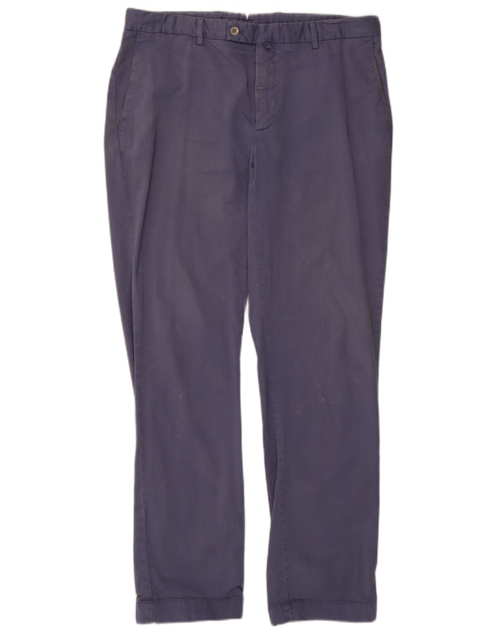 Pantaloni drepți Hackett pentru bărbați L36 L32 Bumbac bleumarin