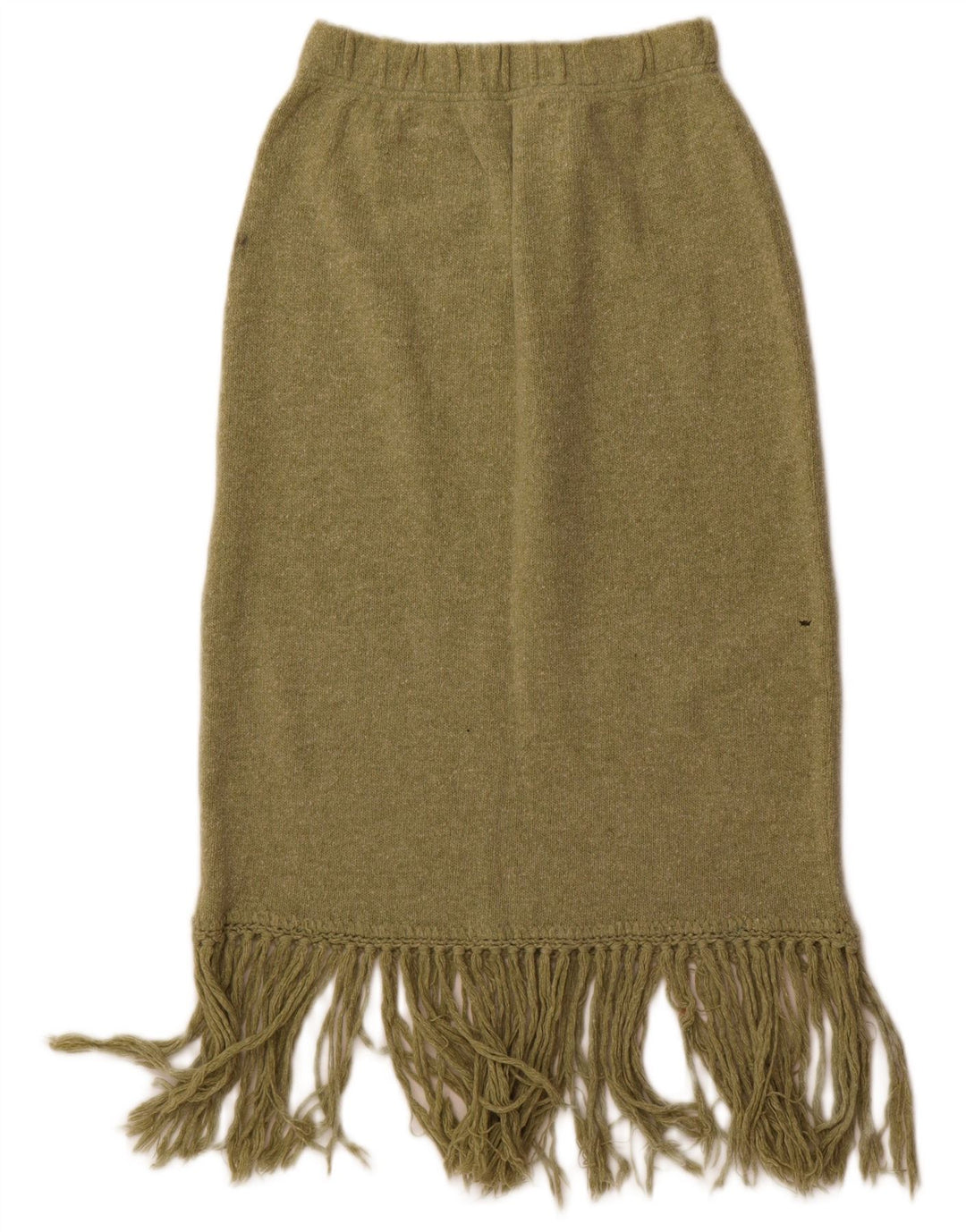 Fusta midi tricot vintage pentru femei Medium W28 Lână verde