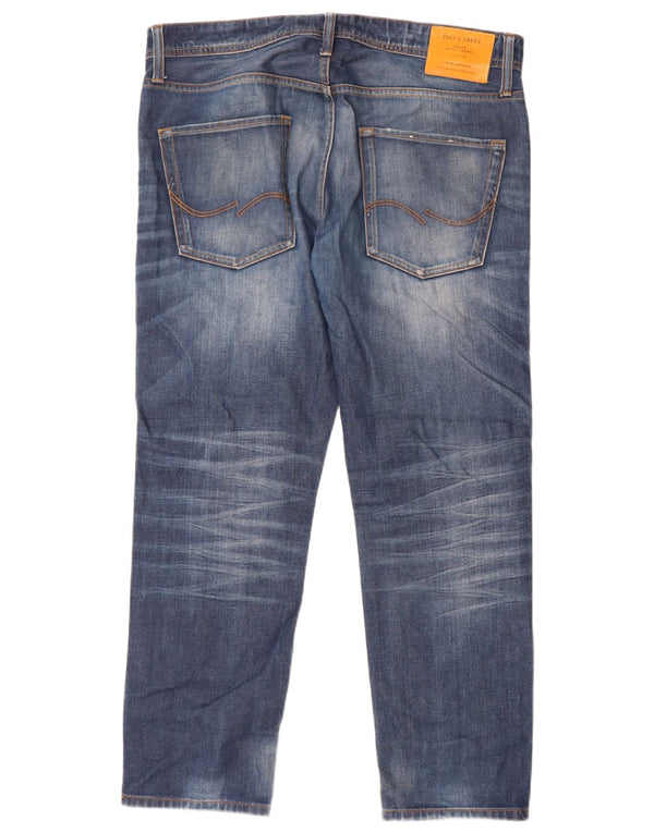 Blugi Jack & Jones Mike drepte pentru bărbați W34 L30 bumbac albastru