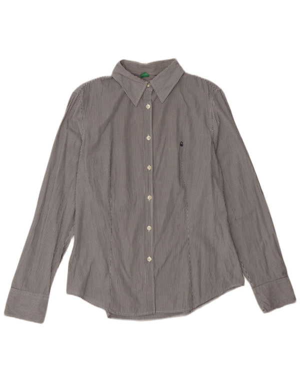 Cămașă Benetton pentru femei UK 18 XL bleumarin, bumbac cu dungi