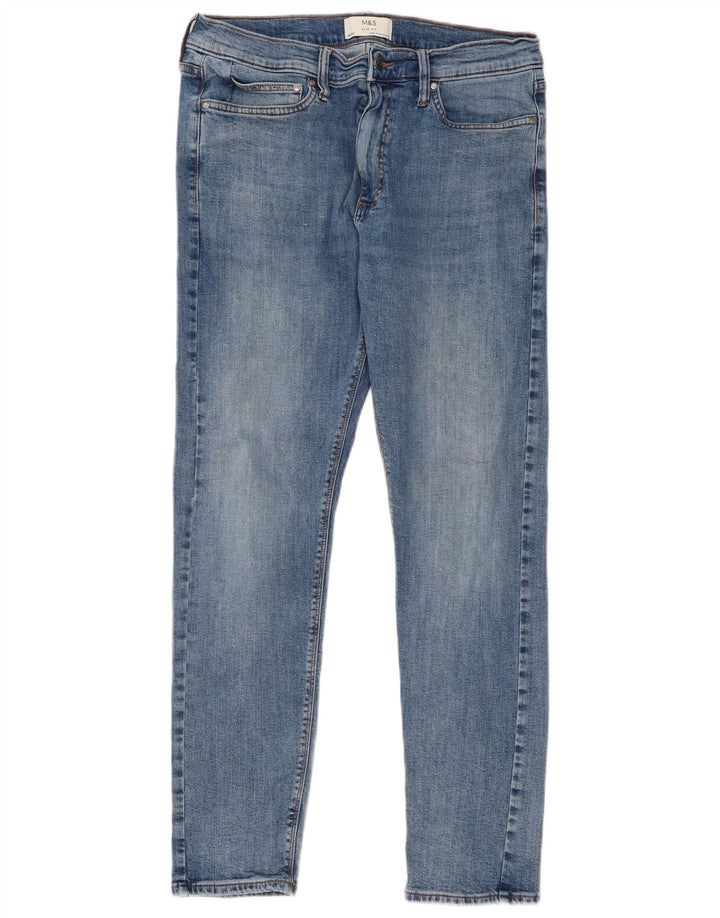 Blugi slim pentru bărbați Marks & Spencer W34 L31 Bumbac albastru