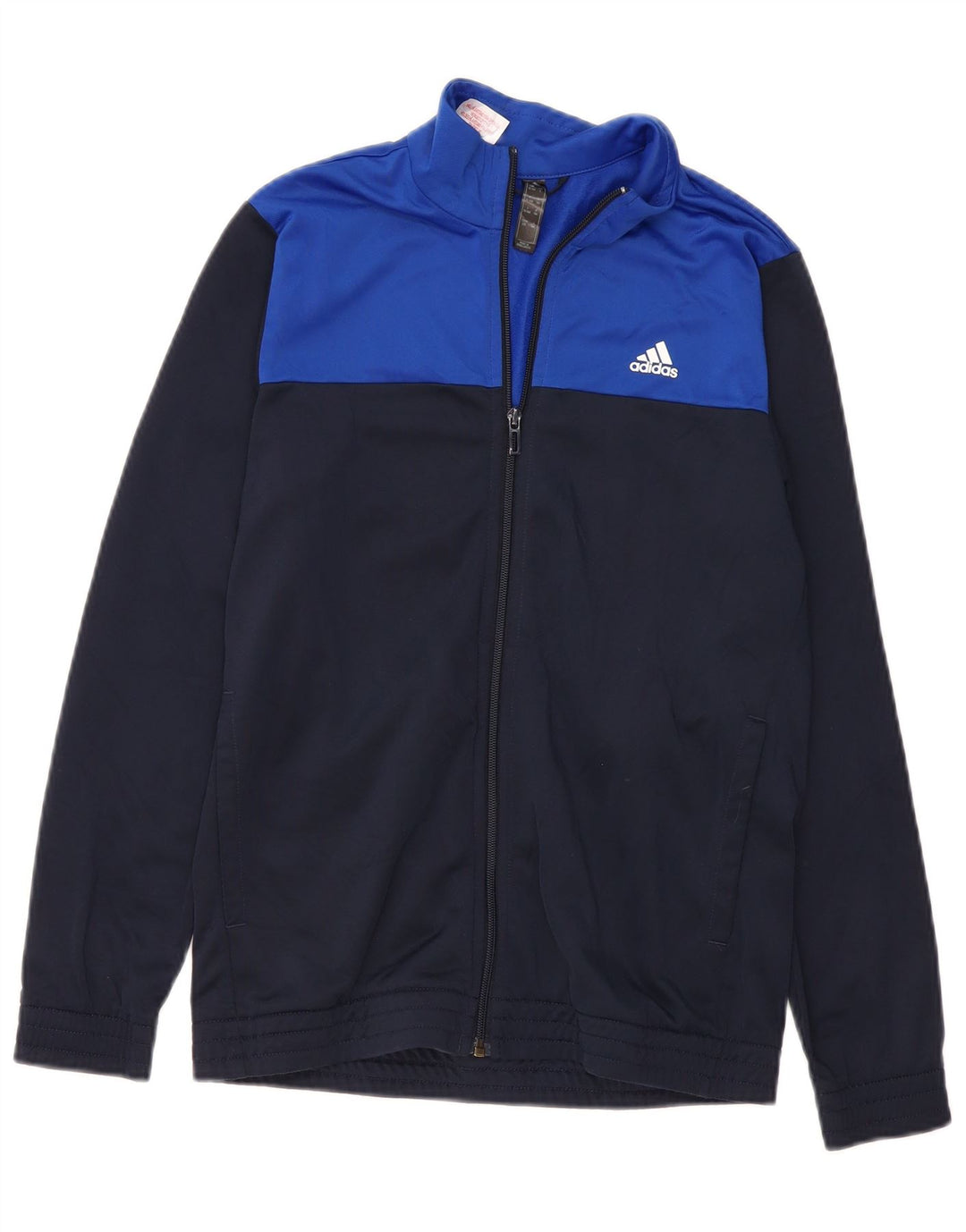 Jachetă de trening pentru băieți ADIDAS 13-14 ani, albastru bleumarin, color block