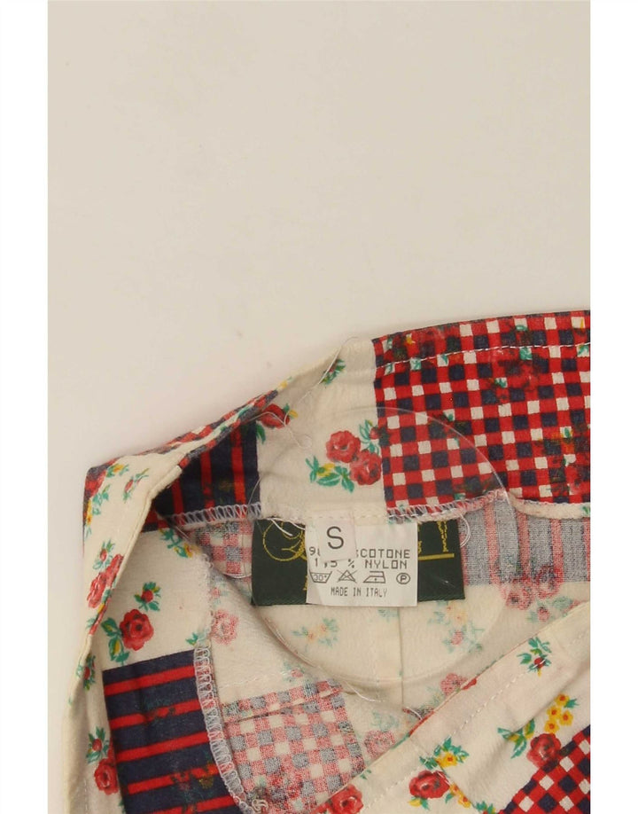 Fusta creion pentru femei de epocă mică W26 bumbac mozaic multicolor