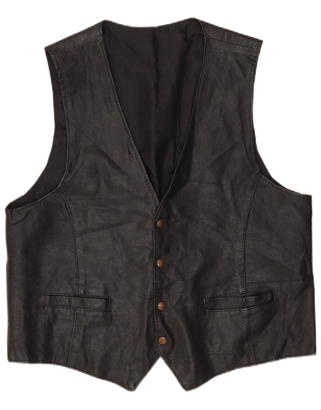 Vestă din piele vintage pentru bărbați XL neagră