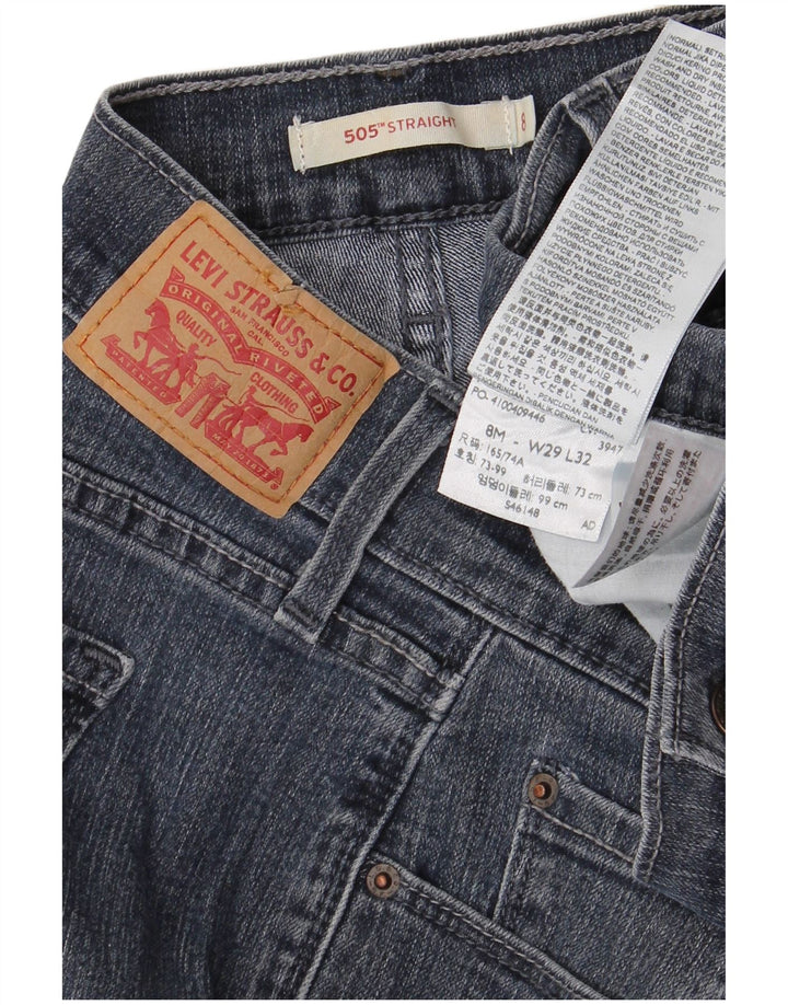Blugi drepti 505 pentru femei LEVI'S US 8 Medium W29 L32 Bumbac bleumarin