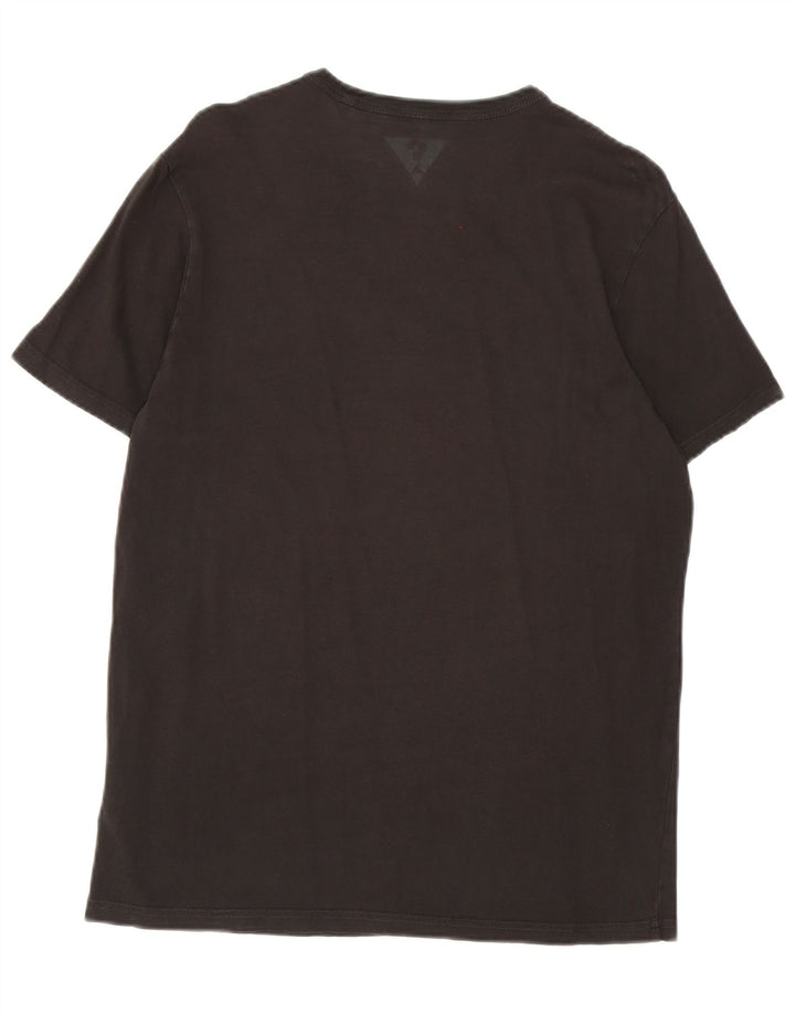 Tricou grafic Guess pentru bărbați Top mediu din bumbac negru
