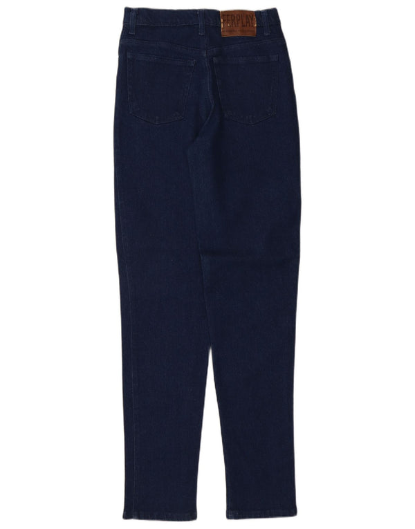 Blugi conici pentru femei vintage W27 L32 bleumarin