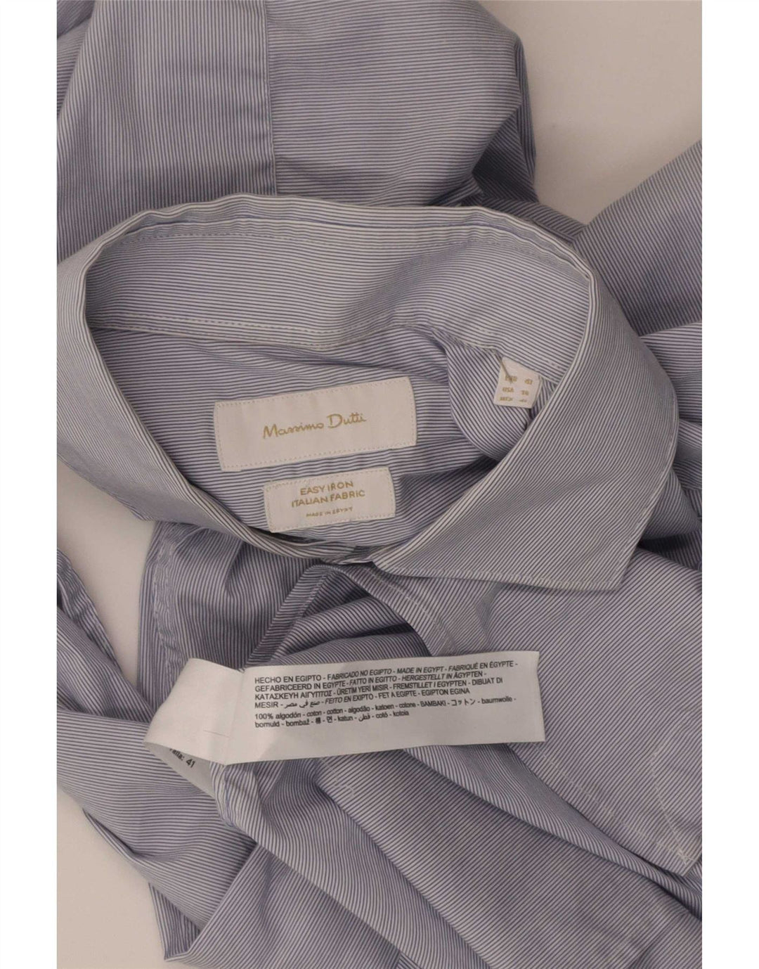 Cămașă Massimo Dutti pentru bărbați Mărimea 41 Medium Blue Pinstripe Cotton Classic