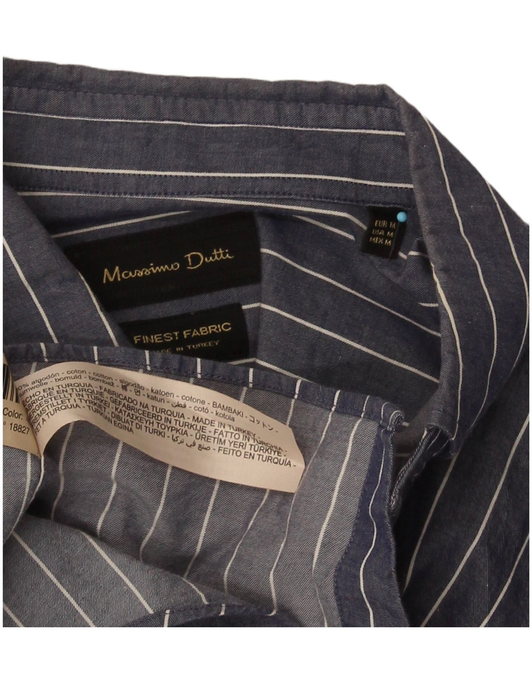 Cămașă Massimo Dutti pentru bărbați, cu tăiere obișnuită, din bumbac cu dungi albastru bleumarin mediu