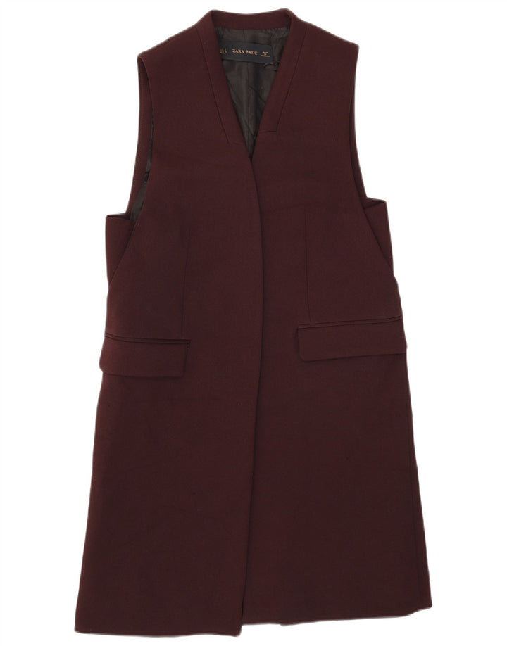 Gilet deschis pentru femei ZARA UK 10 Small Maroon Poliester