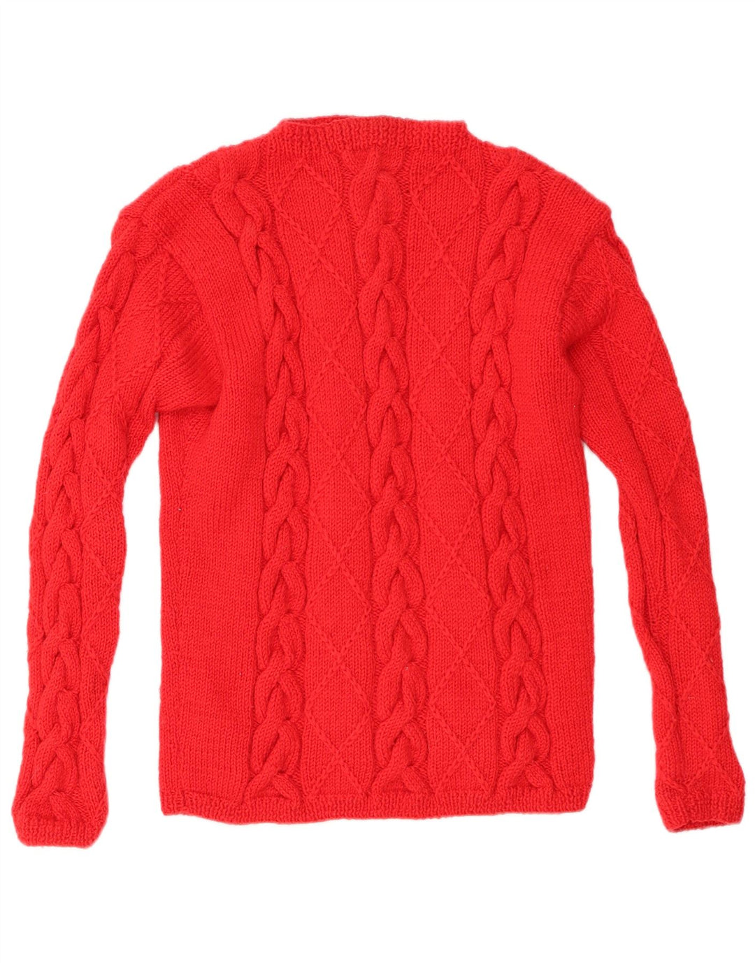 Pulover vintage cu gât țestoasă pentru femei UK 12 Medium Red