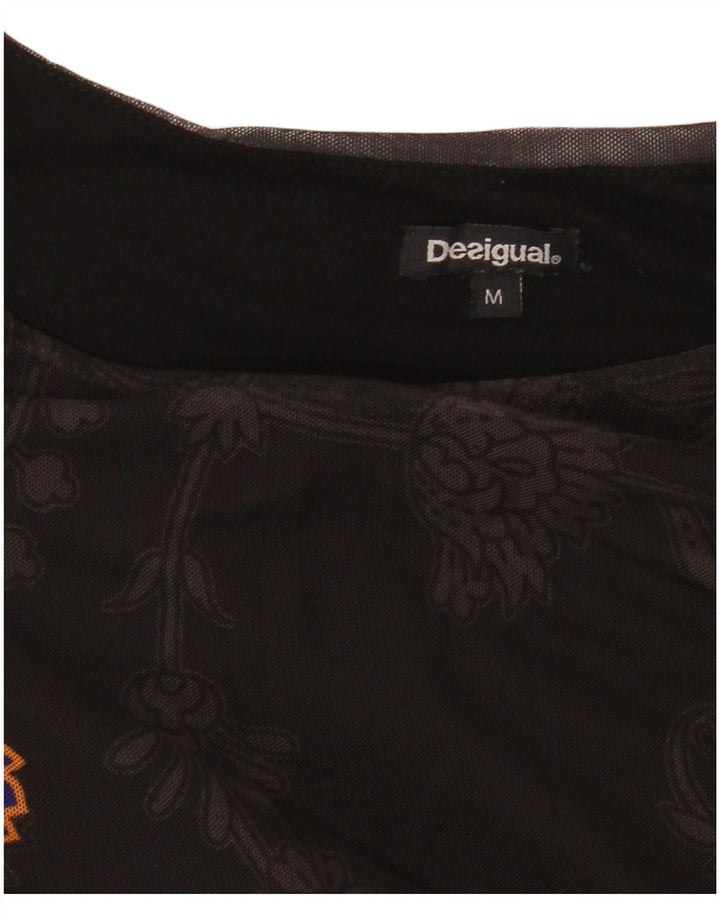 Bluză cu mânecă lungă pentru femei DESIGUAL UK 12 Medium Black Floral